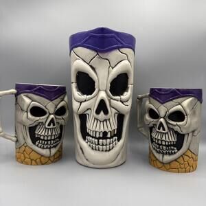 VTG Easter Unlimited Inc Skull Mug Stein Pitcher Pirate Halloween Decor Plastic